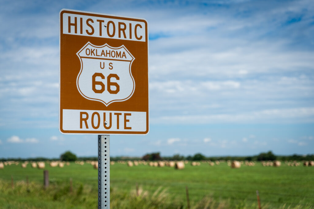 Historic Route 66 sign in Oklahoma
