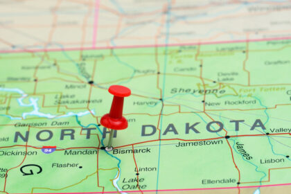 North Dakota on a map