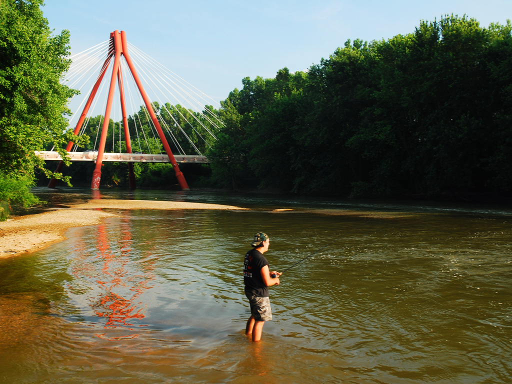 Man Fishing in Indiana