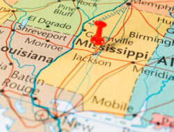 Mississippi on a map