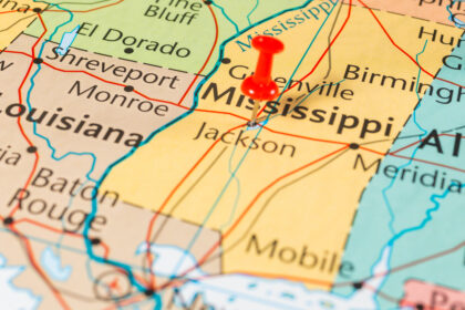 Mississippi on a map