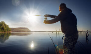 Trout Fishing in a Lake